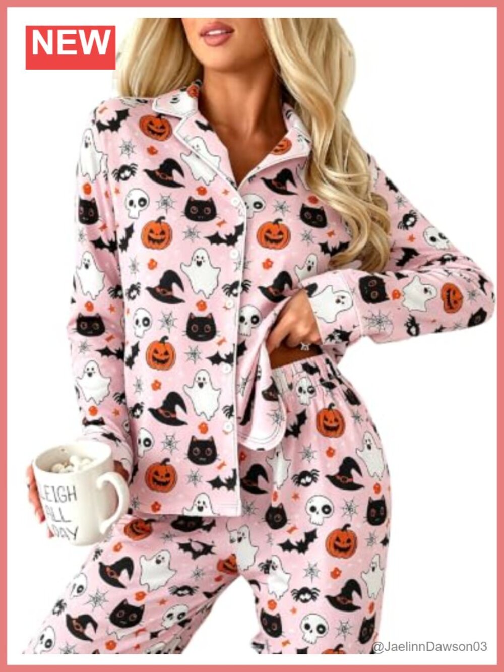 Women's Christmas Pajama Set Button Down Long Sleeve Sleepwear Loungewear